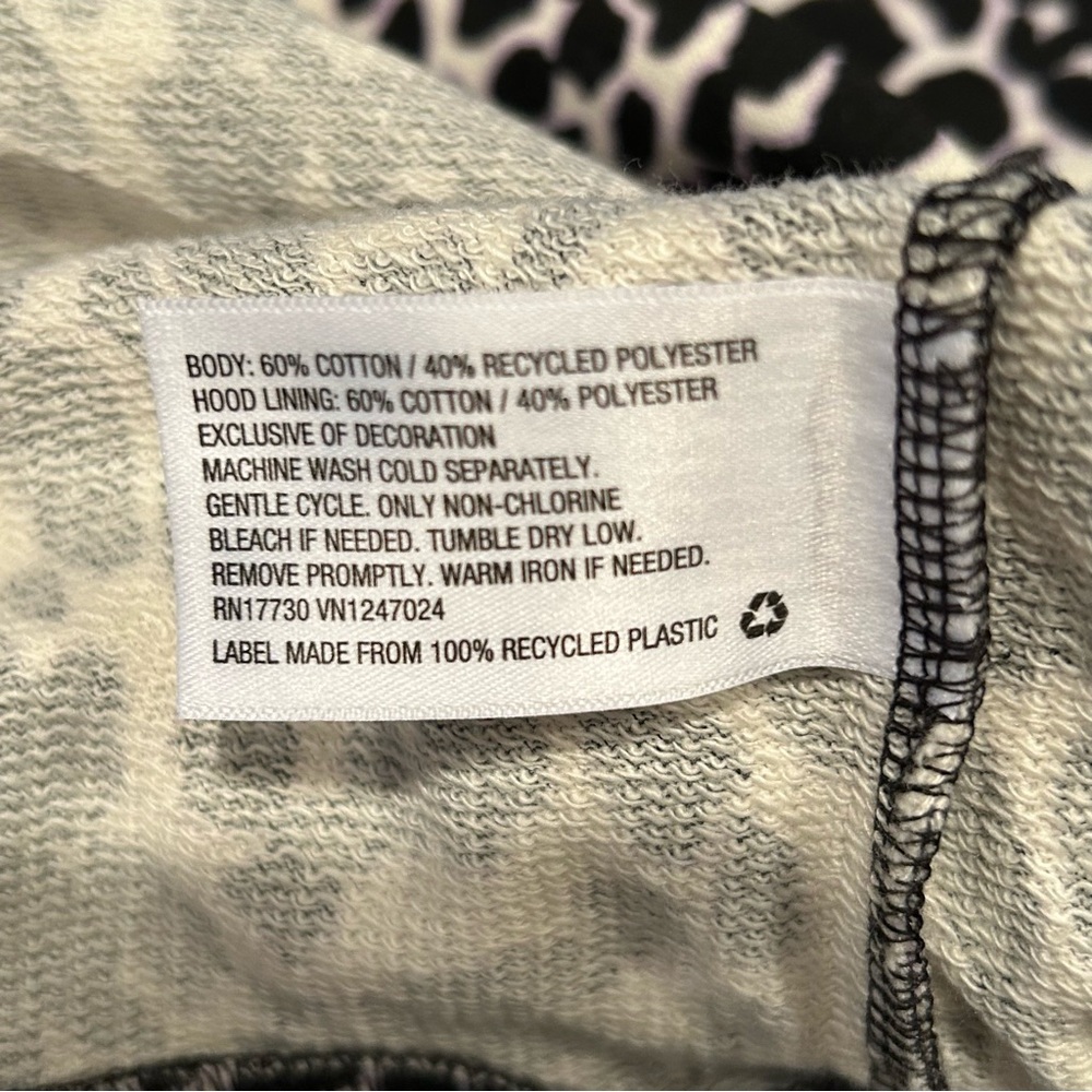 Sandy Liang Target Black White‎ Animal Print Ruffle Hoodie Sweatshirt 2X, 4X NWT - Picture 13 of 13